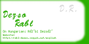 dezso rabl business card